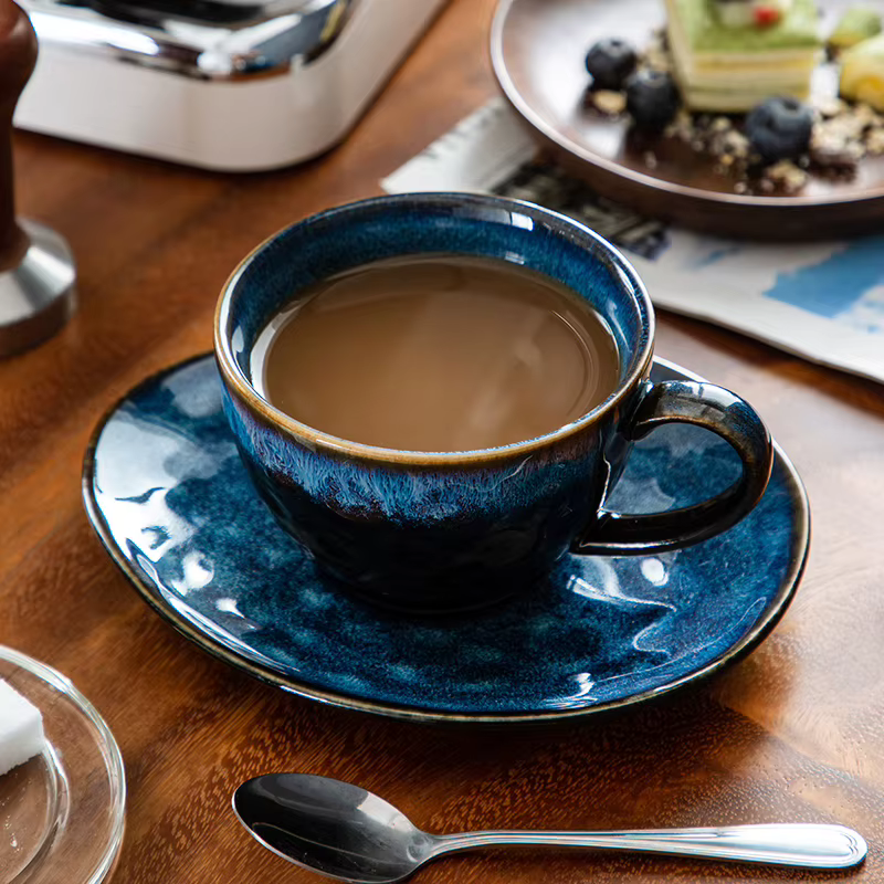 Plateau de tasse à café en céramique rétro japonaise