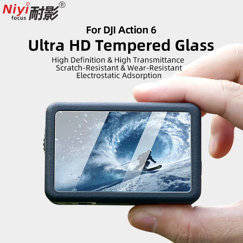 Protection d'écran en verre trempé Ultra HD 9H pour DJI Action 3 4 5 Pro 6, protection de l'objectif anti-rayures, film de protection en verre