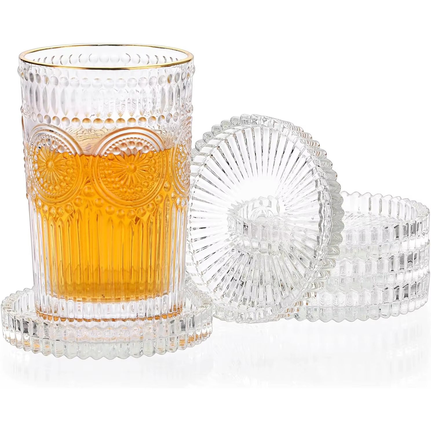 Sous-verres en verre transparent moderne pour boissons