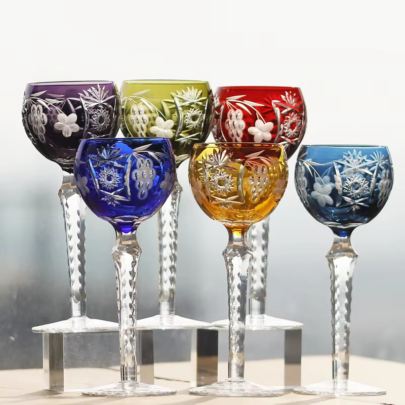 Edo Kiriko-Verres à champagne en cristal bohème