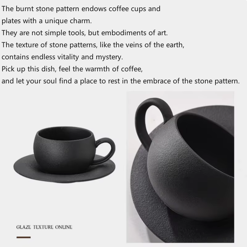 Ensemble de tasses à café en céramique de sable de roche
