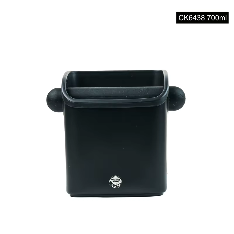CAFEDE KONA Bac à marc de café, 700 mL, compact, avec barre de tassage en caoutchouc et base antidérapante pour coin café à domicile