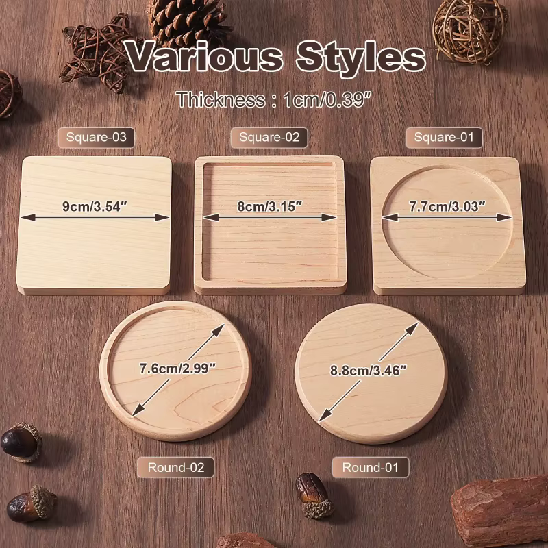 Coaster Gift 2 pièces gratuit personnalisé gravé sous-verres en bois avec rainure sur mesure pour cadeau de mariage cadeaux d'anniversaire de couple