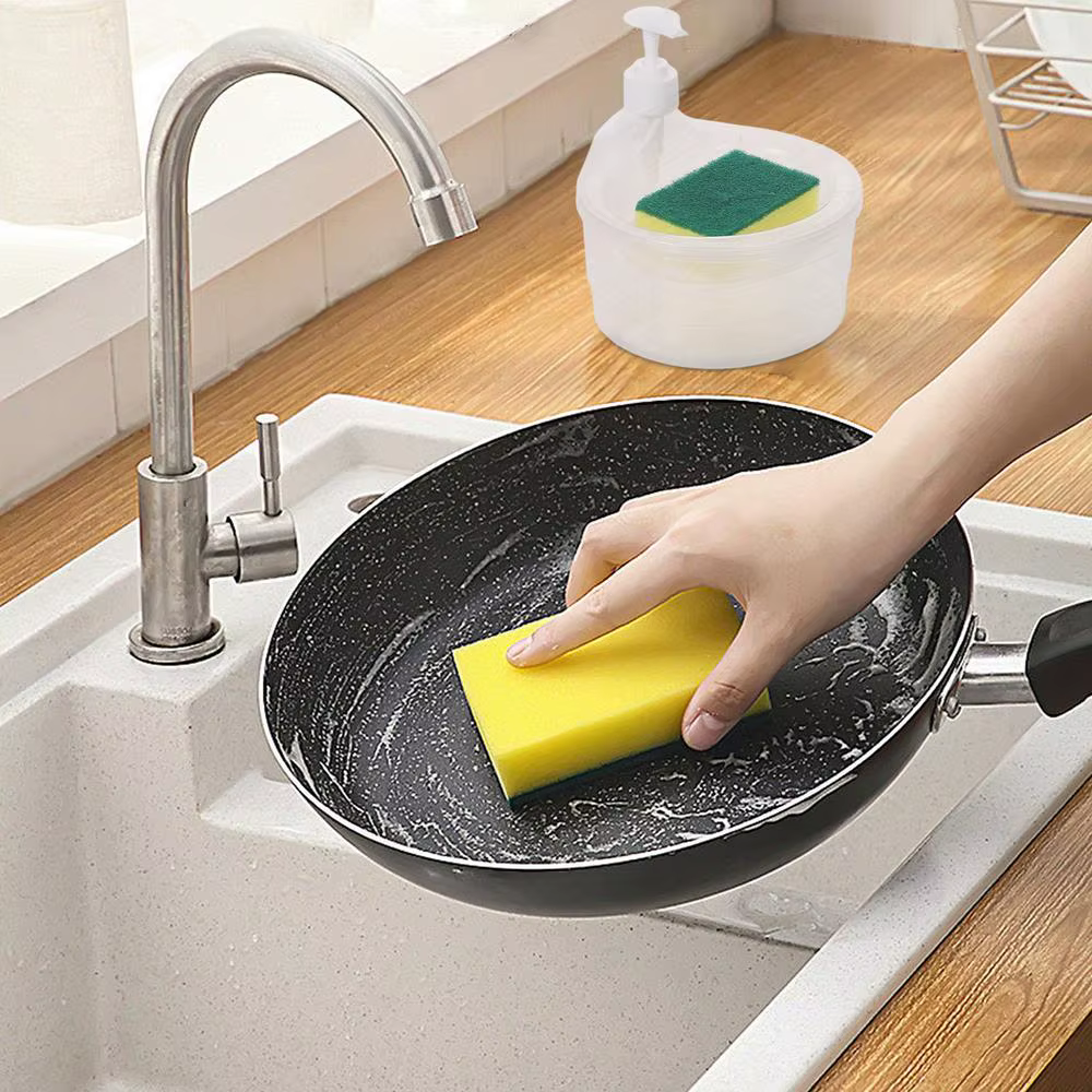 Distributeur de liquide de vaisselle de cuisine créatif autonettoyant