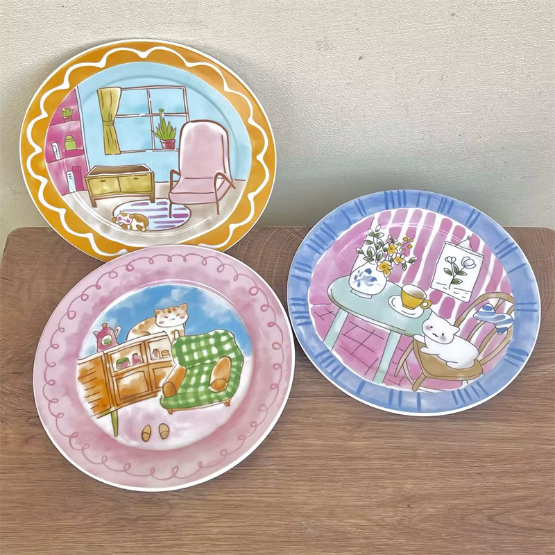 Assiette en céramique mignonne et ludique