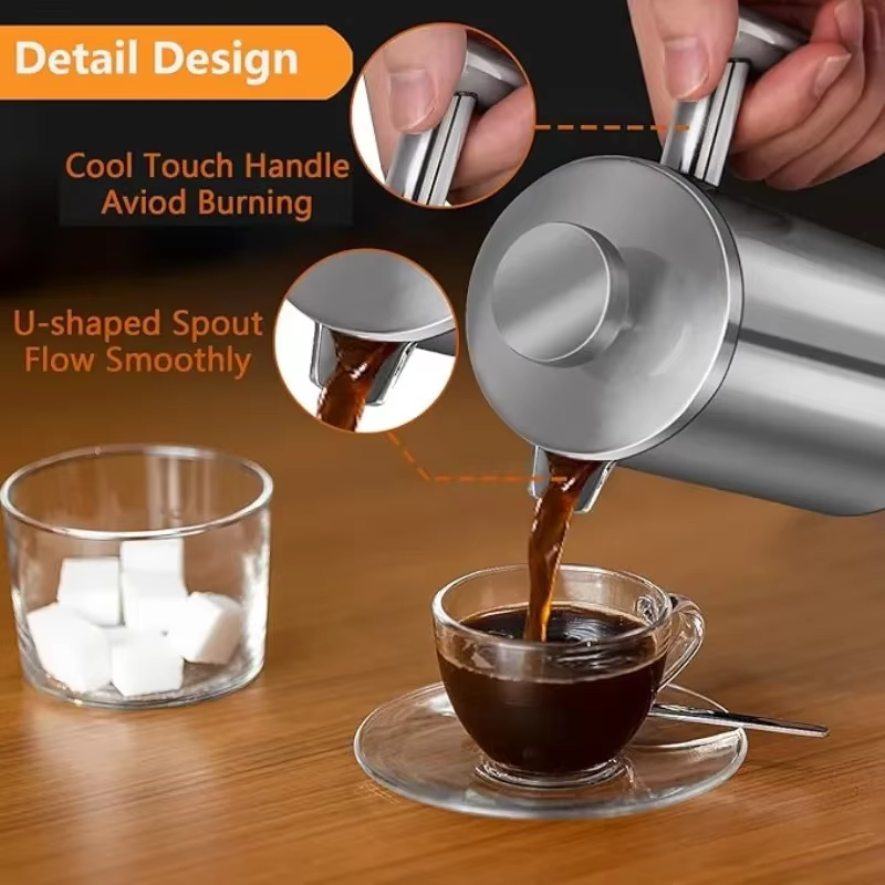 Cafetière à presse française en acier inoxydable