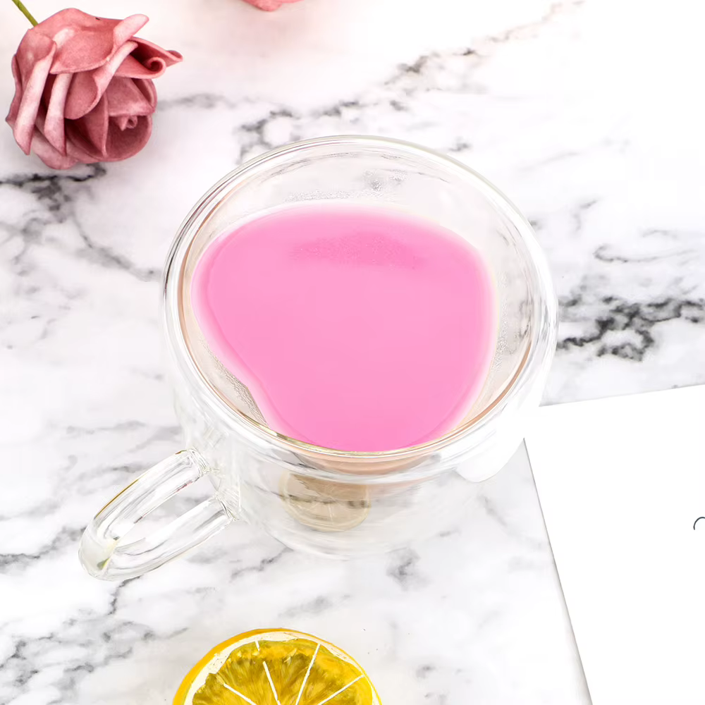 Tasse en verre à Double paroi en forme de cœur d'amour