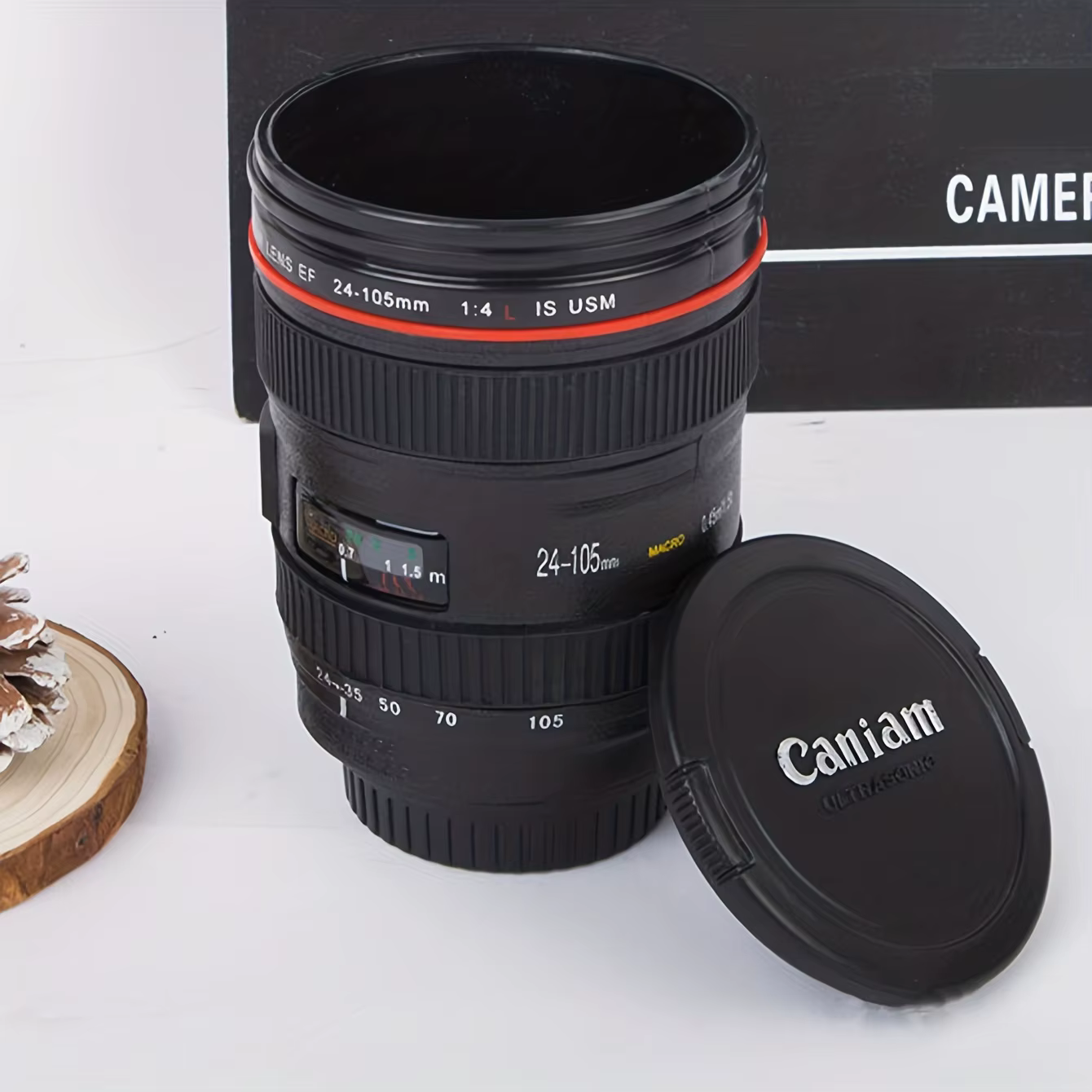 1 tasse à café en forme d'objectif d'appareil photo