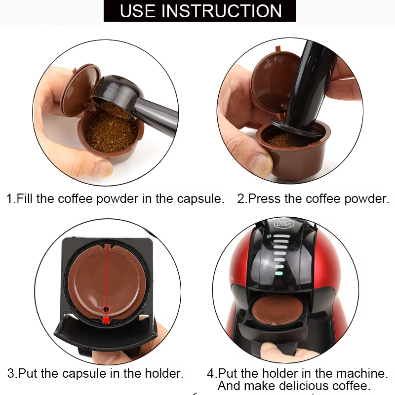 Tasse filtrante réutilisable pour capsules de café : rechargeable