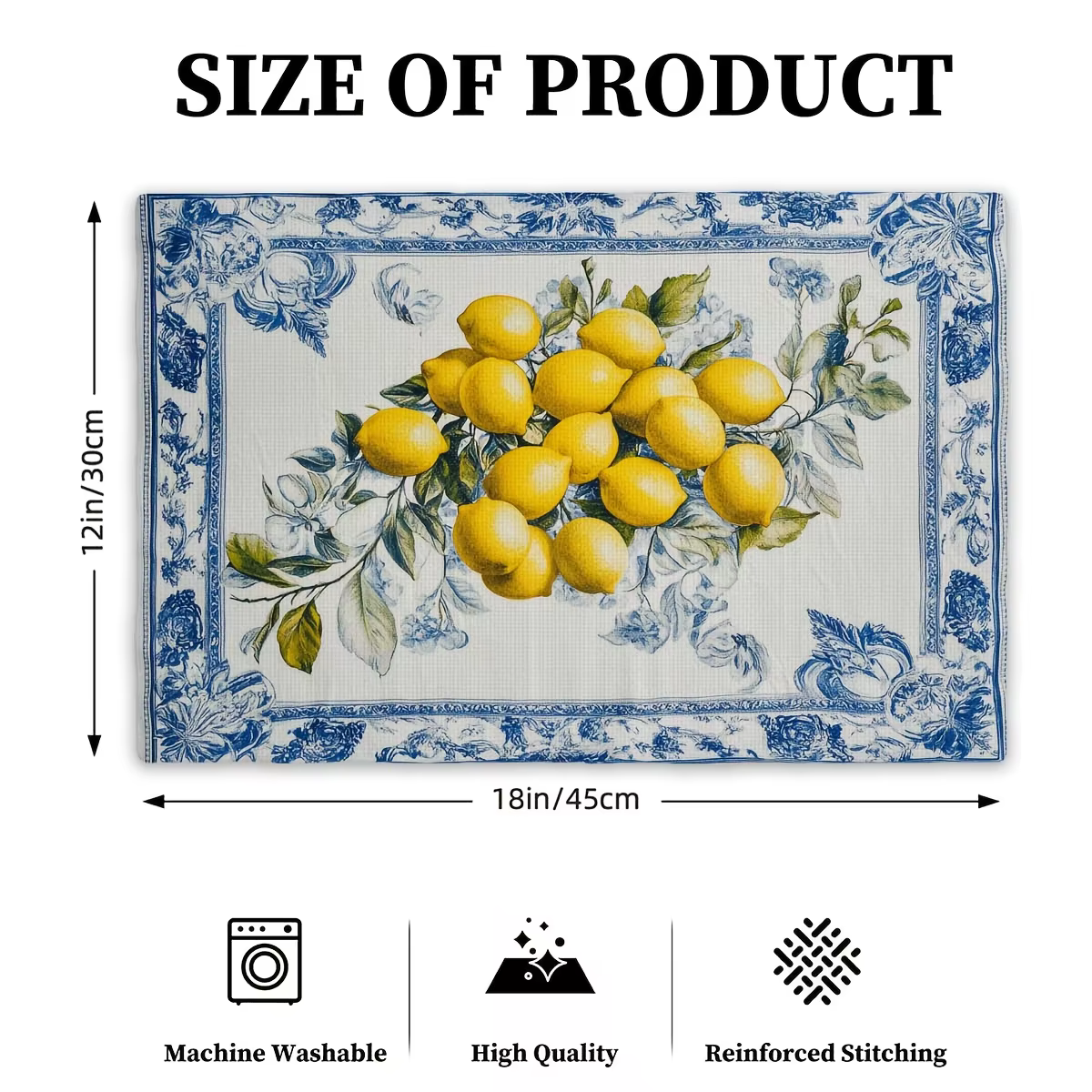Napperons avec motif citron et feuilles vertes