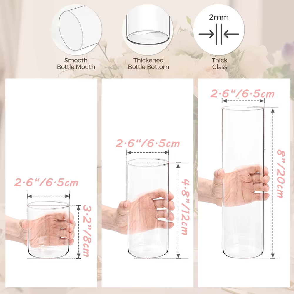 Vase en verre élégant, parfait pour les présentoirs de centres de table