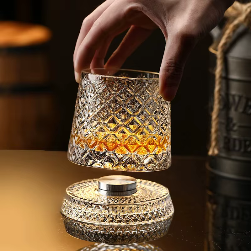 Nouveau Verres à whisky rotatifs verre