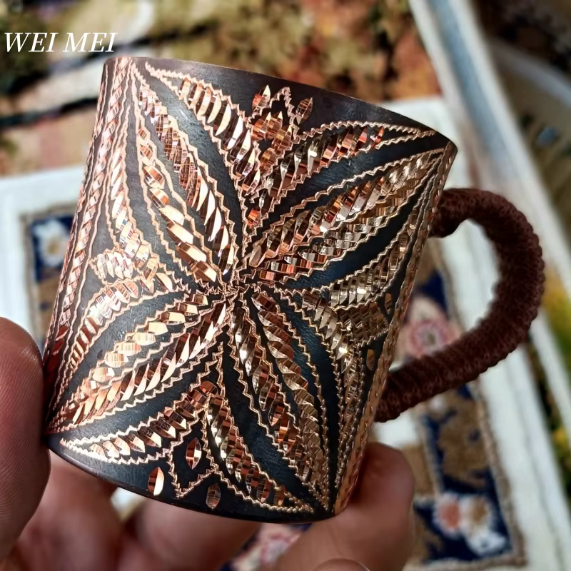 Tasse à café en cuivre pur Vintage aléatoire