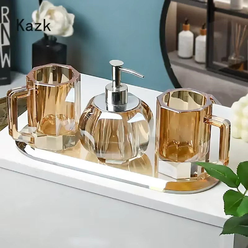 Ensemble d'accessoires de décoration en verre de cristal