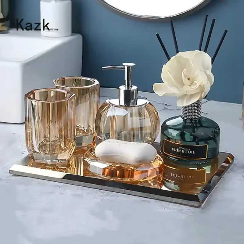 Ensemble d'accessoires de décoration en verre de cristal