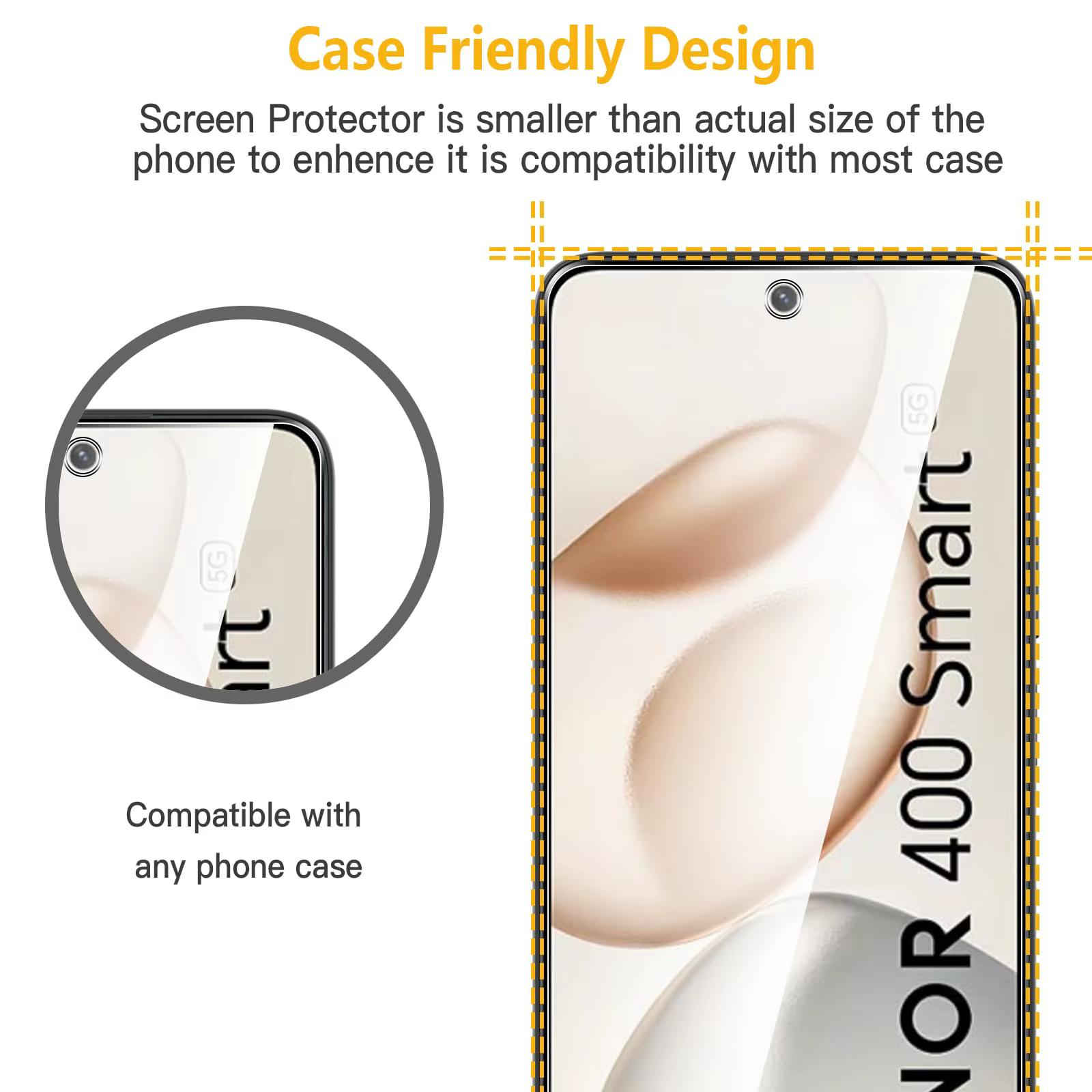 Protection d'écran en verre trempé HD cristal 9H anti-rayures compatible avec For Honor 400 Smart 6,77 pouces