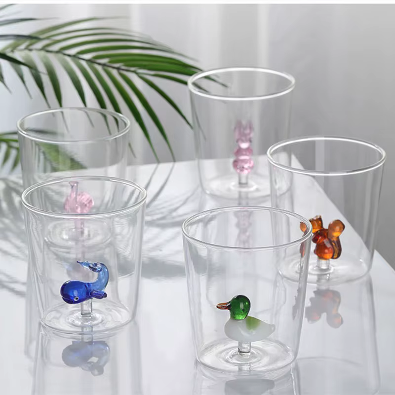 Tasse en Verre 3D en Forme d'Animal de Dessin Animé