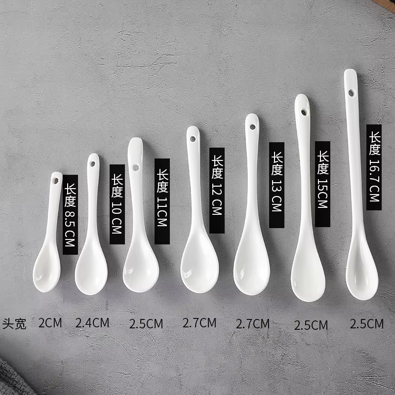 Mini Cuillères en Céramique pour Épices et Café, en Porcelaine, 8cm, 10cm, 12cm, 13cm, 50 Pièces