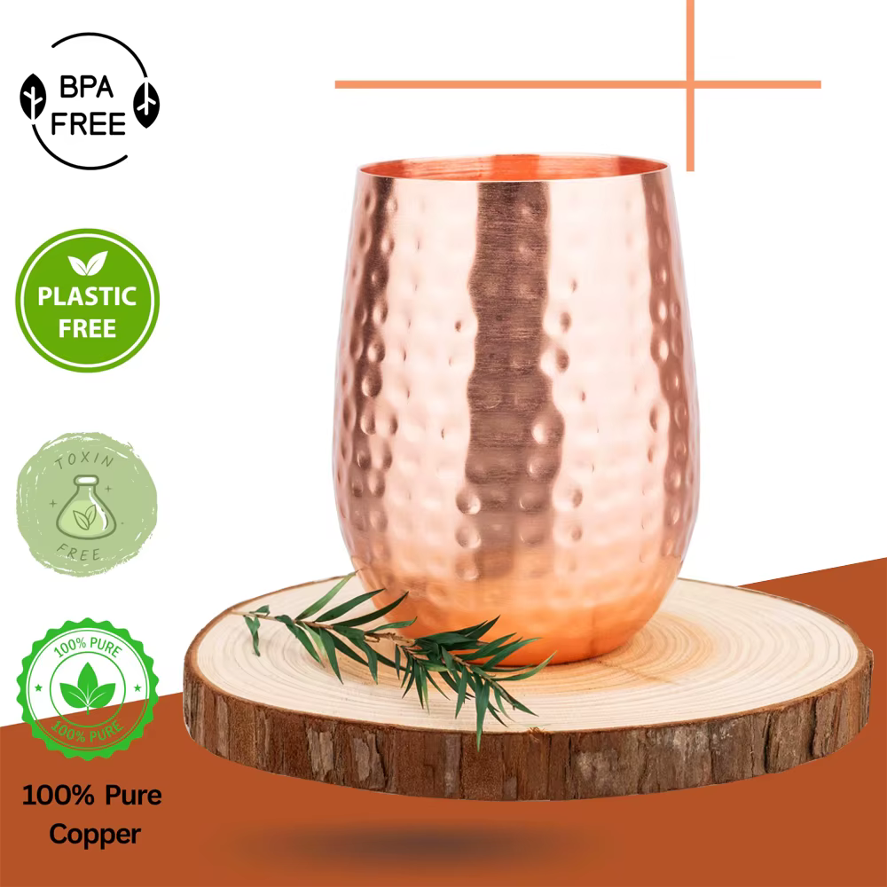 Tasse en cuivre pur faite à la main 450ml