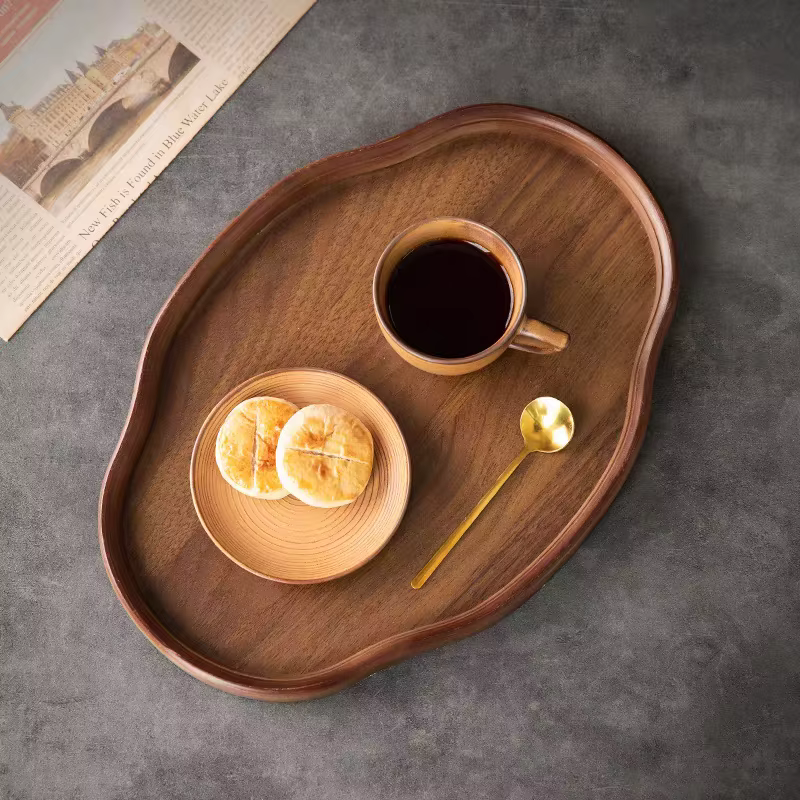 Plateau de service décoratif en bois pour Table basse et décoration de maison