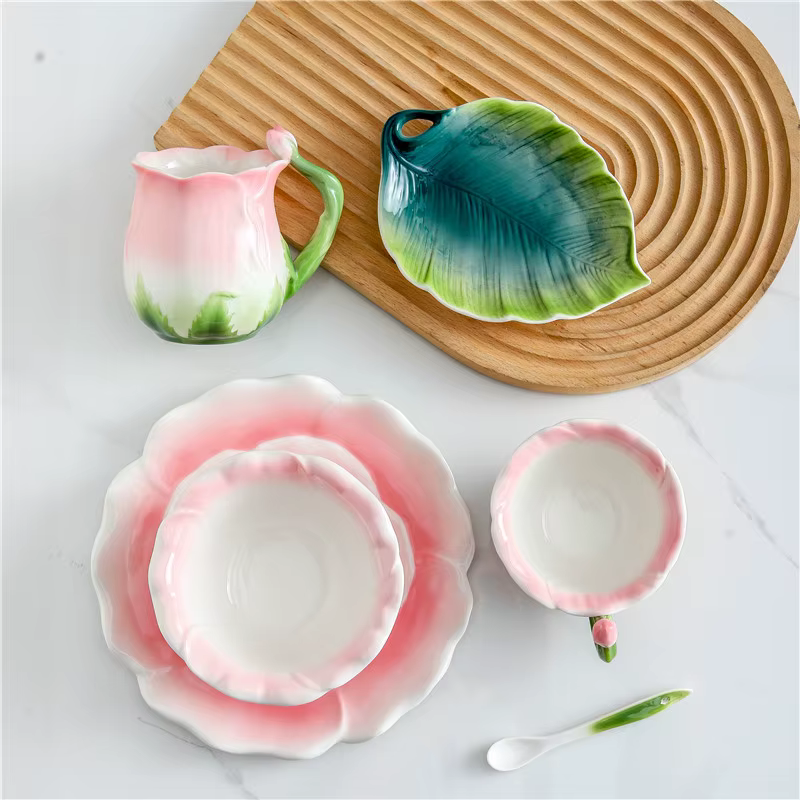 Tasse à café en céramique rose