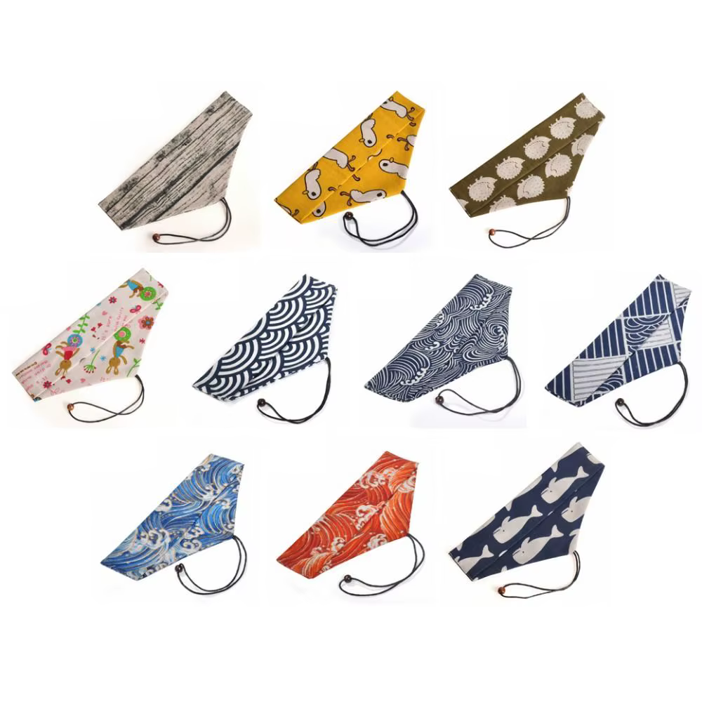 Pochette à couverts réutilisable en coton et lin