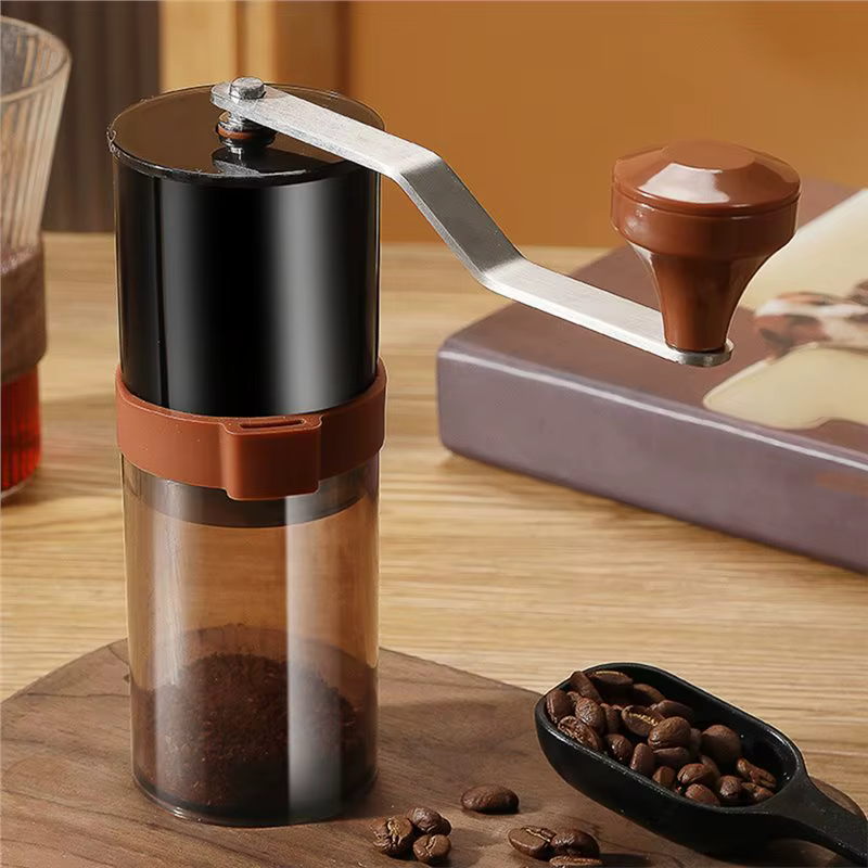 Moulin à café manuel portable à manivelle réglable + cuillère