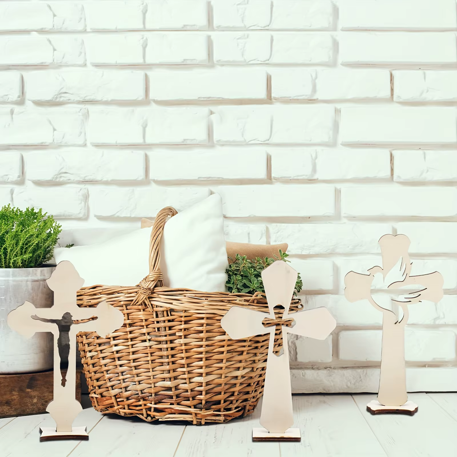 6 croix en bois catholiques pour l'artisanat