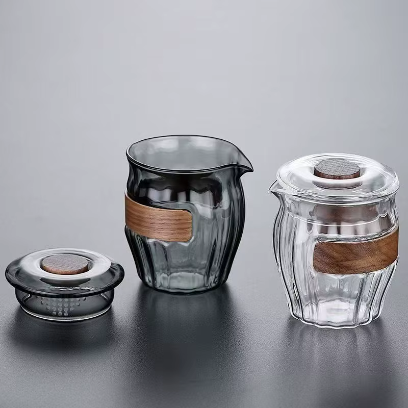 Théière en verre transparent pour bureau