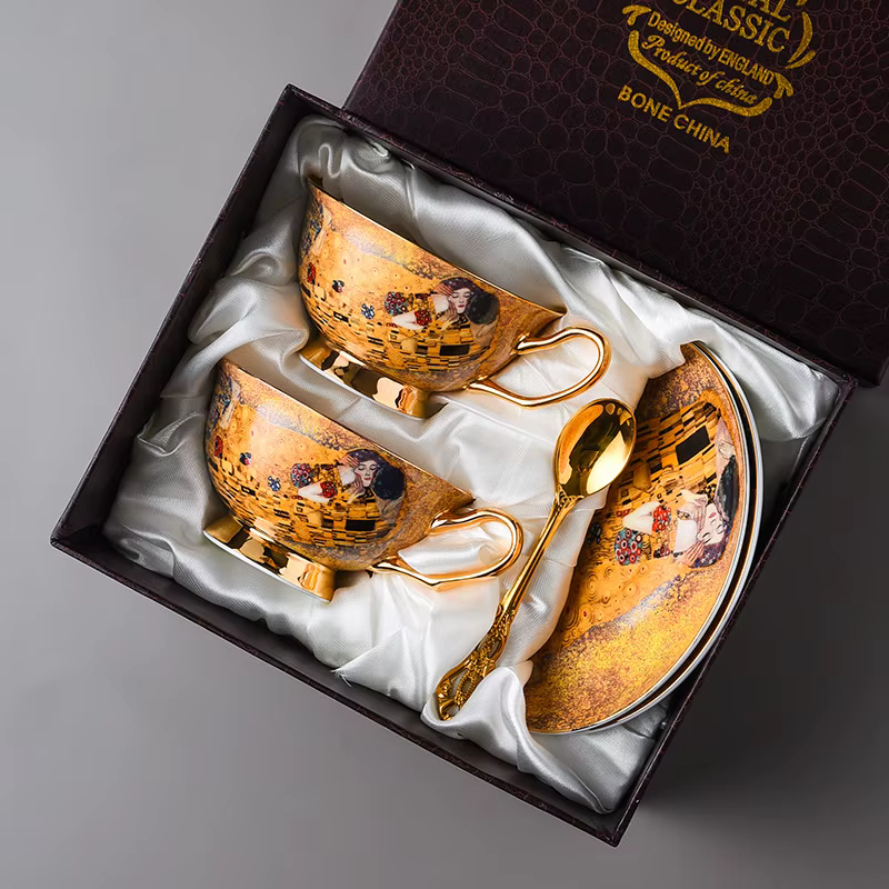 Klimt Kd'appareils Sophia-Ensemble de tasses à café en porcelaine de Chine