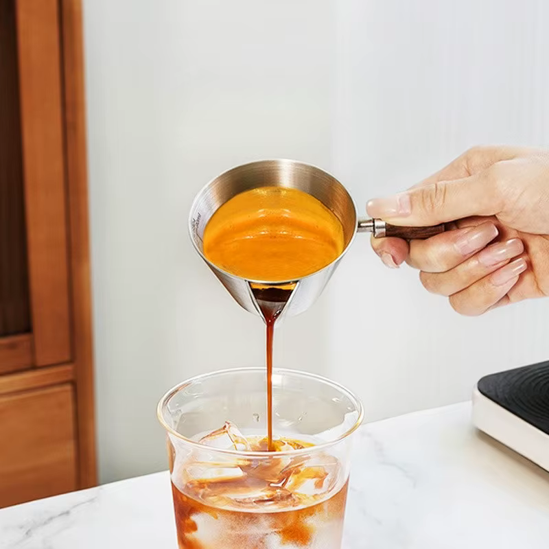 JUSTINLAU Tasse d'extraction d'expresso 110 ml en acier inoxydable 304 avec échelle