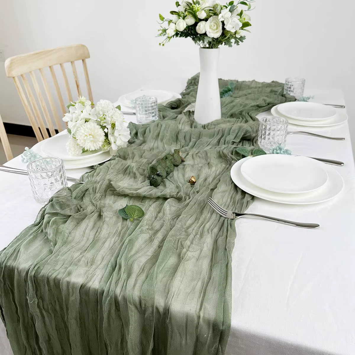 Chemin de Table en gaze semi-transparente