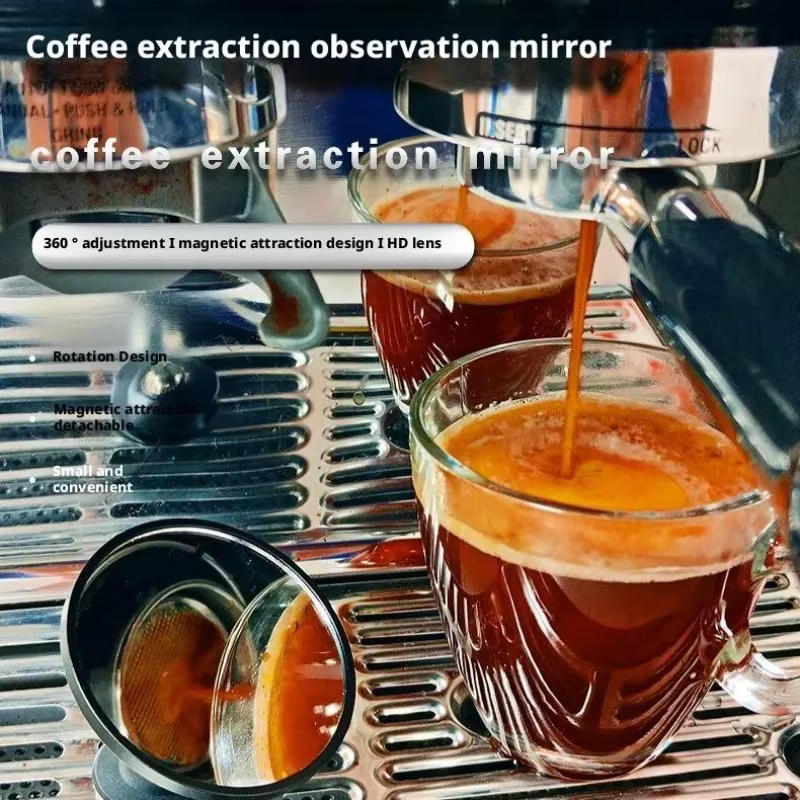 Miroir d'extraction de café à 360° ° Lentille réfléchissante magnétique rotative haute définition pour machine à