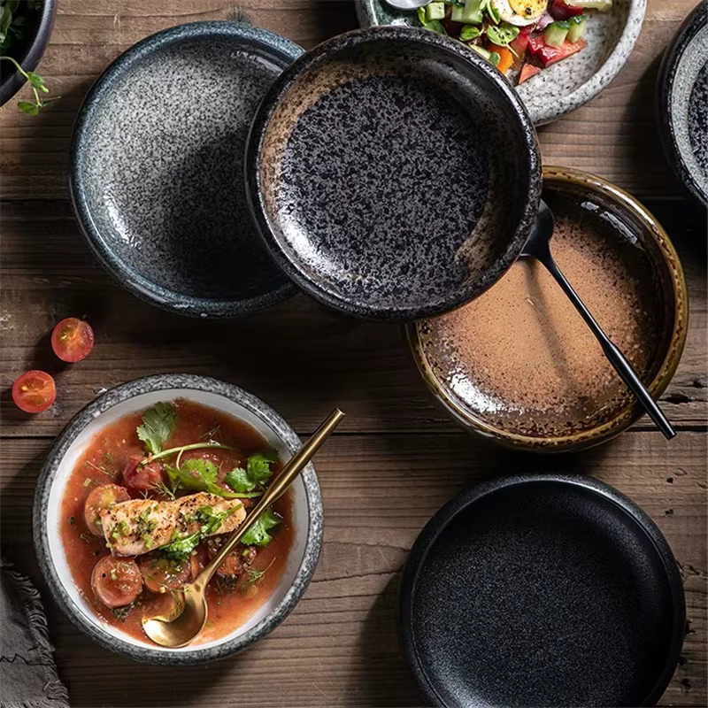 Plats à sushi en céramique rétro créatifs