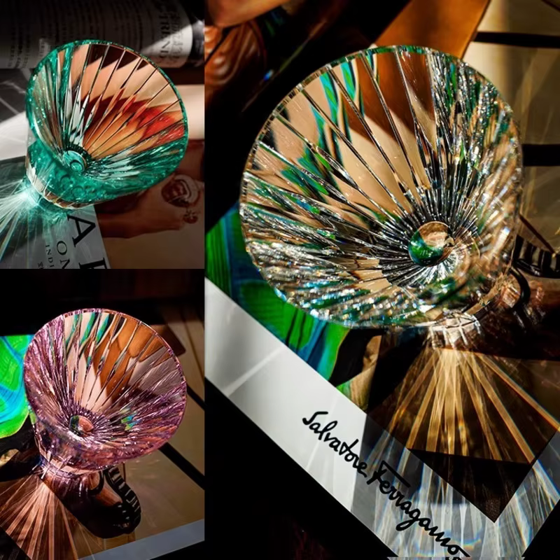 Fil de musique verres en cristal tasse à whisky verre à vin Unique cadeau pour ami chaîne géométrique Cognac renifleur