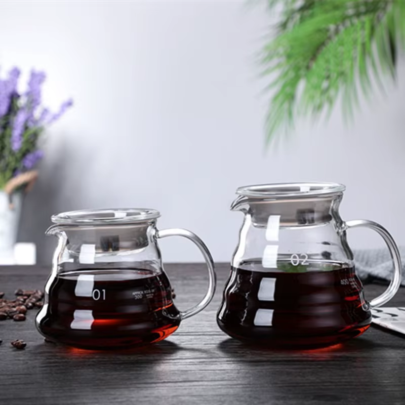 Carafe à café en verre transparent de 350/600/800ml