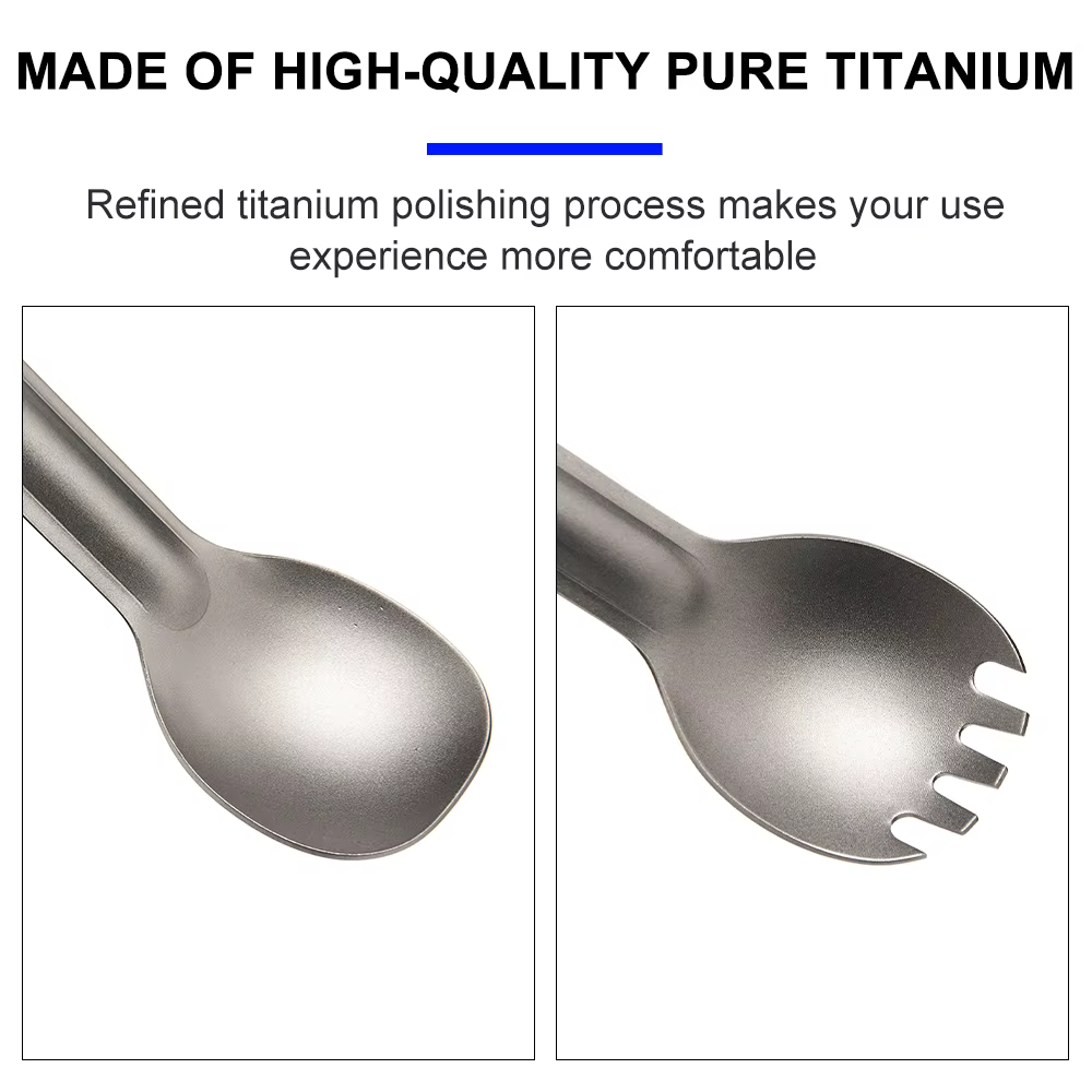Widesea Camping titane Spork cuillère extérieur fourchette légère vaisselle Portable pique-nique randonnée voyage