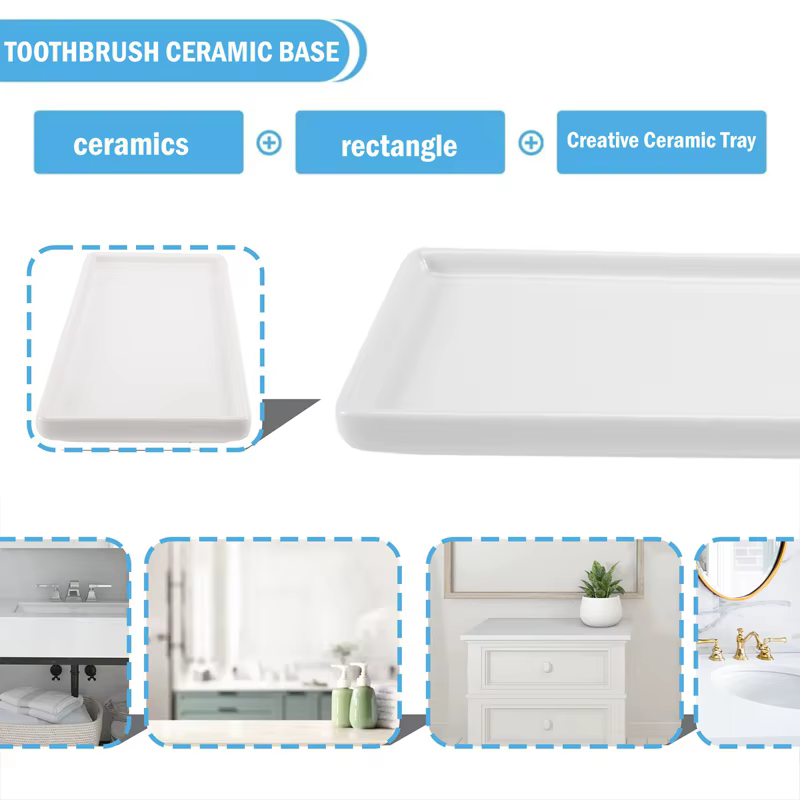 Assiette rectangulaire en porcelaine blanche