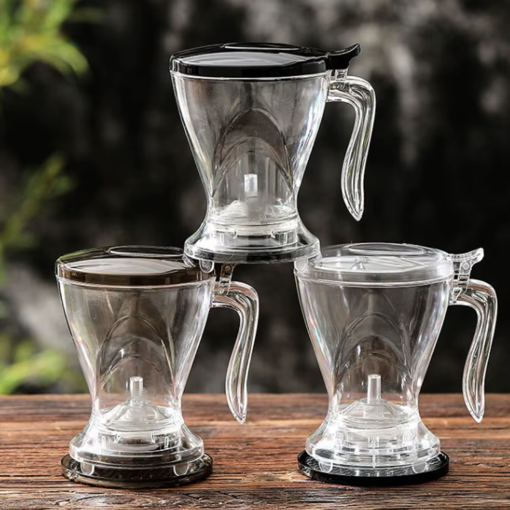 Carafe à expresso 600 ml, filtre à café pour infusion, pot à café transparent en PC avec tasse, infuseur à thé, Americano