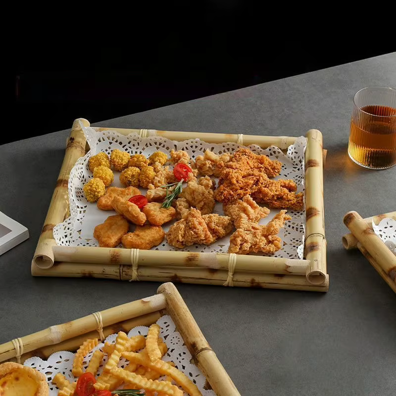 Plateaux tissés en bambou