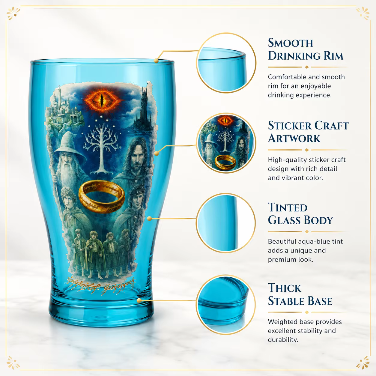 Verre à bière Le Seigneur des Anneaux Hobbit