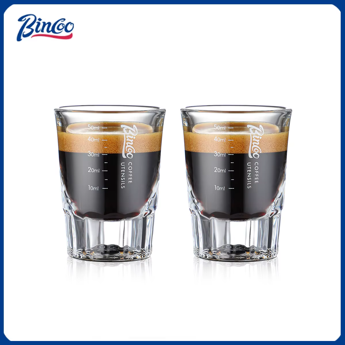 BINCOO 50ml verre à expresso tasse à mesurer verres à Shot clair tasses à café ensemble