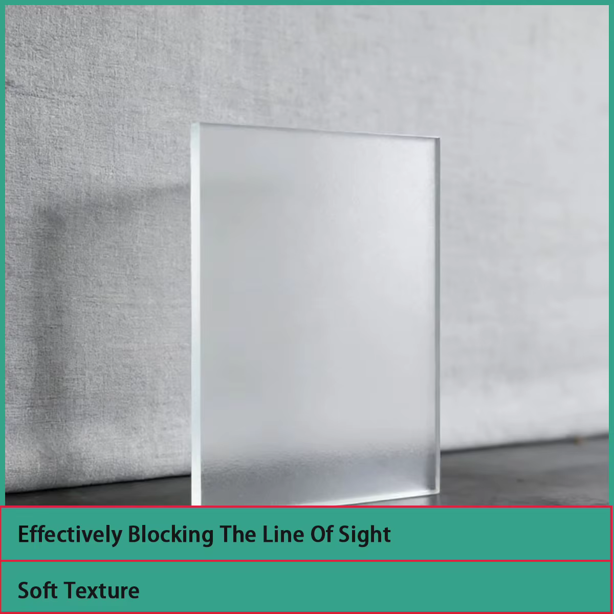Panneau en verre semi-transparent givré en polycarbonate de 1,5 à 5 mm - bloquant efficacement la ligne de vue, parfait pour une utilisation dans la vie privée