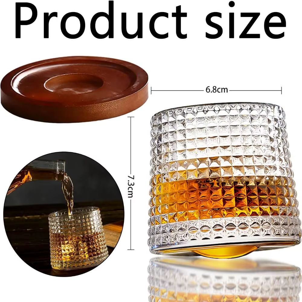 Verres à whisky rotatifs avec base