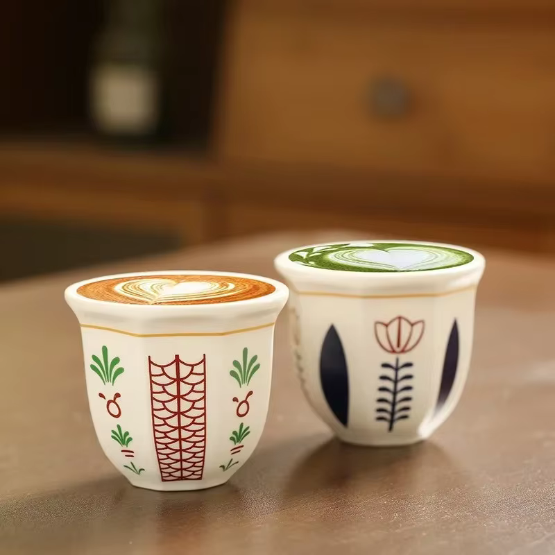 180 ml/250 ml tasses à expresso Art fleur motif tasse à café Latte