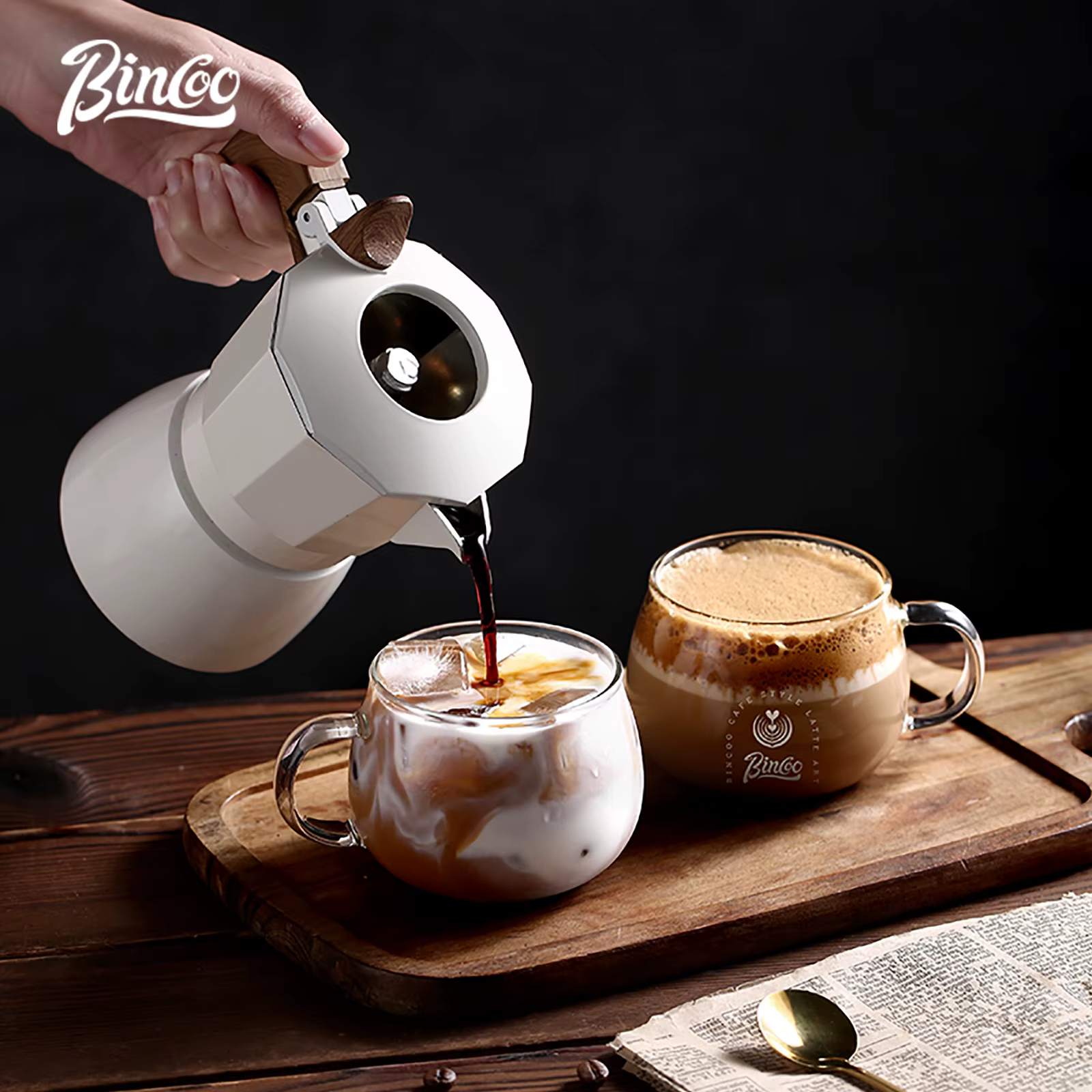 Bincoo-Tasse à café en verre borosilicate avec poignée