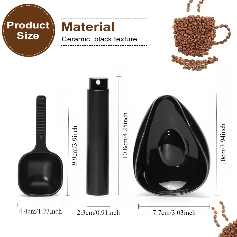Ensemble de tasses et cuillères doseuses pour grains de café