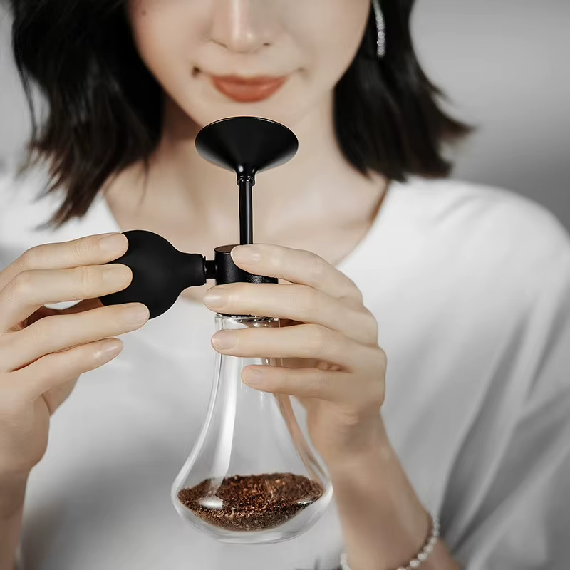 Bouteille testeur d'arômes de café en verre