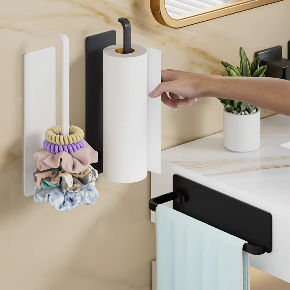 Porte-serviettes de cuisine (1 pièce) - Distributeur de papier essuie-tout suspendu qui s'adapte sous les armoires