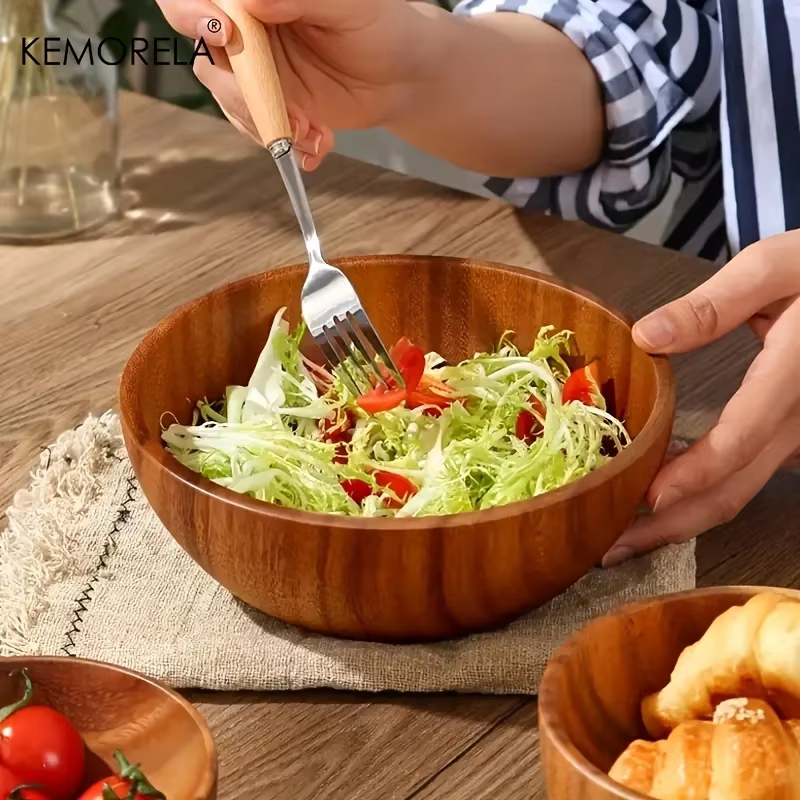 Bol à salade en bois d'acacia pour enfants